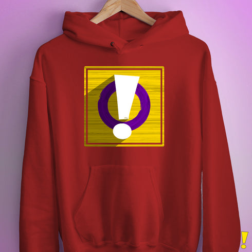 Intersex Pride Flag Exclamation Point Hoodie - Red